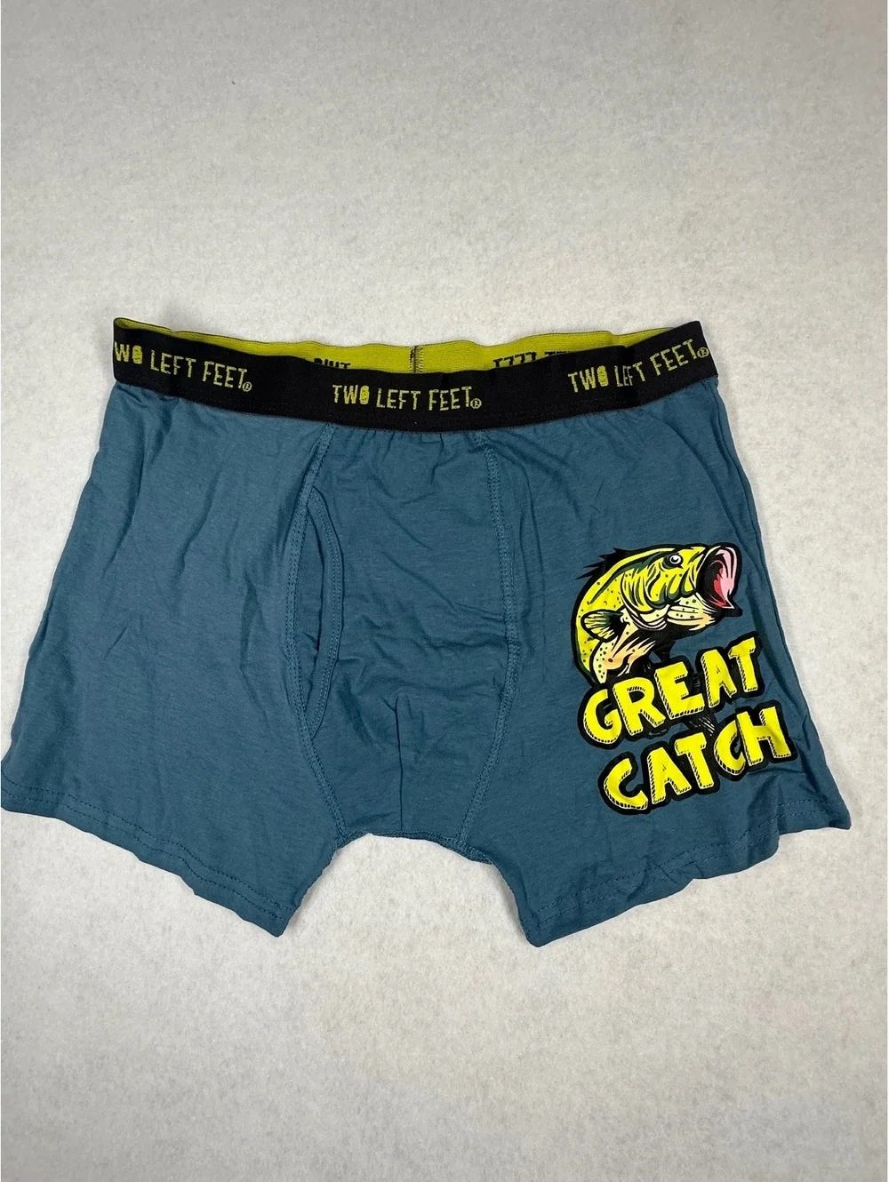 Two Left Feet Men's Trunks Great Catch Size M 32-34 Cotton Blend Boxer Briefs